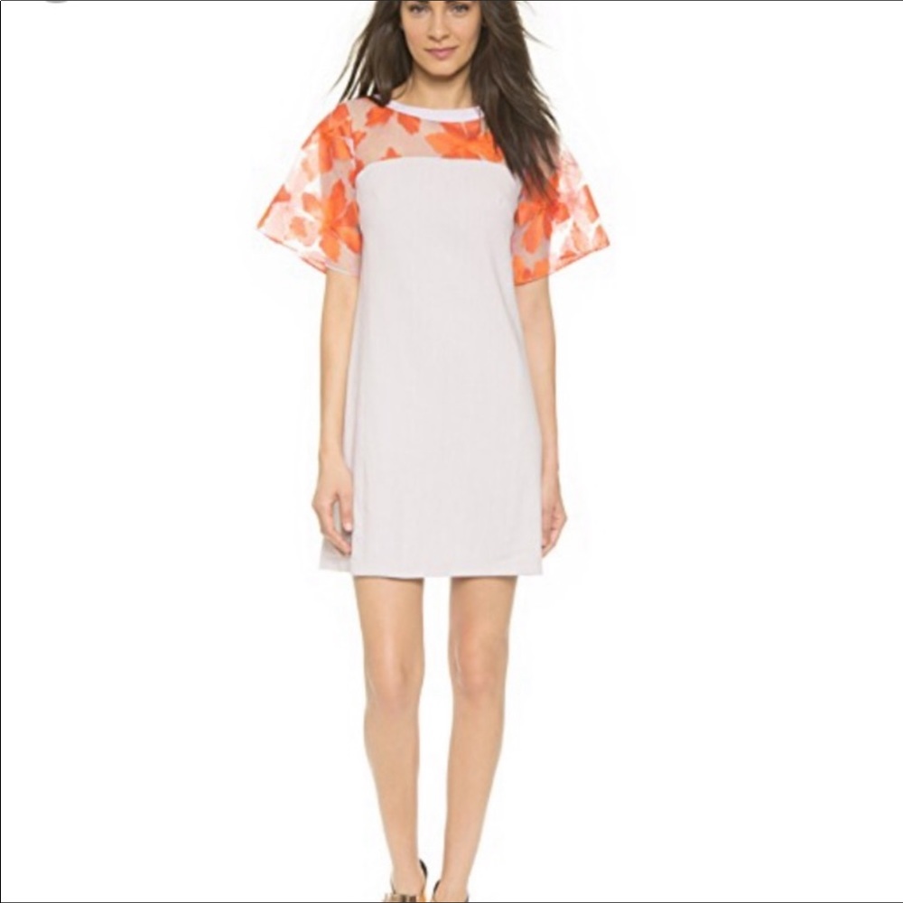 Rebecca Taylor lavender and orange overlay dress